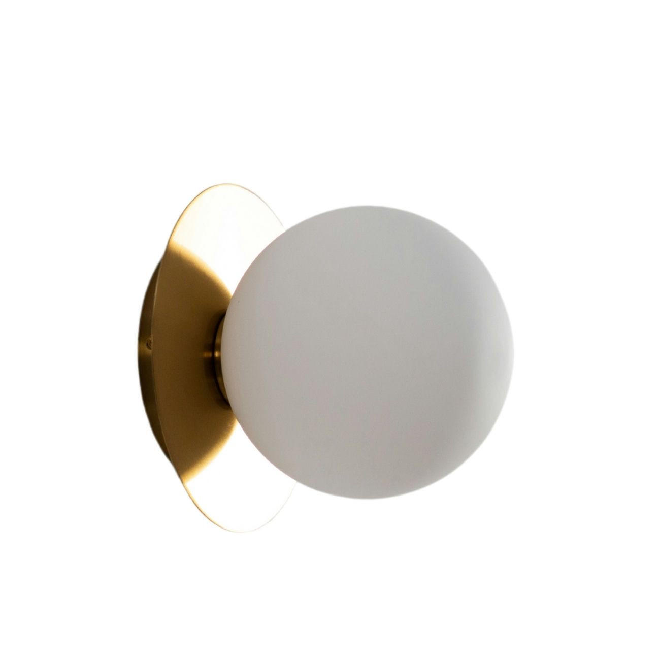 WANDLEUCHTE Fonzo, Messing und Weiß, 18cm - Messingfarben, Glas (15/17.5/18cm) - KOSILUM