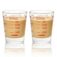 MESSBECHER 2-teiliges Set Glas 30 ml - Rot, Glas (0.03L)