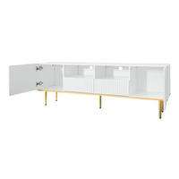 TV Lowboard goldene Füße, Stauraum, Weiß - Weiß, Holz (165/55/36cm)
