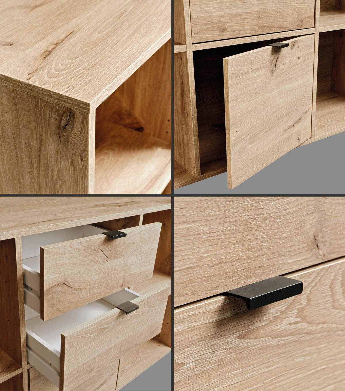 SCHREIBTISCH Der Produktive - Eichefarben, Holzwerkstoff (54/112/77cm) - Mokebo