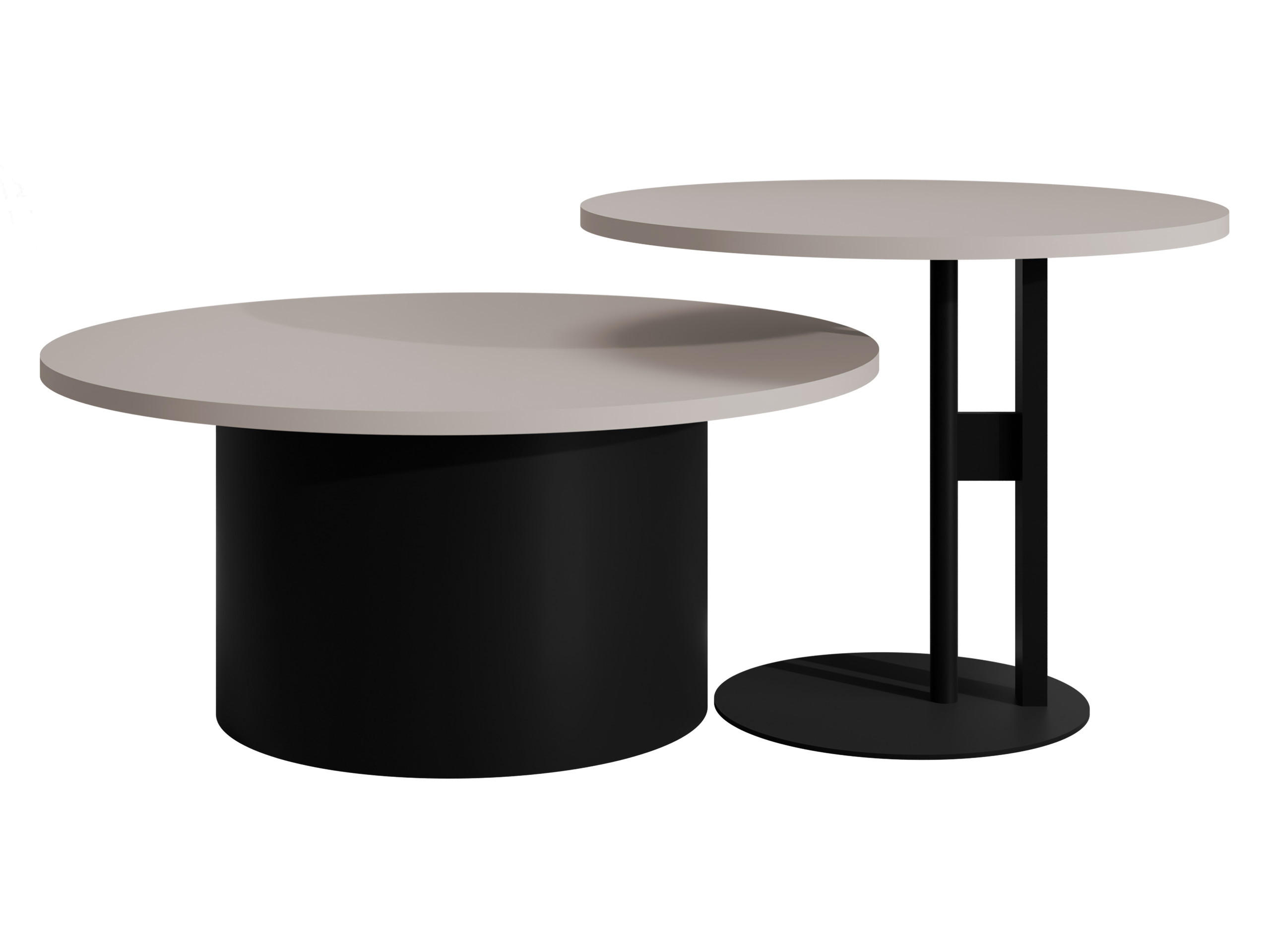 Mirjan24 Couchtisch-Set Schwarz, Kaschmir 58x45x58 cm