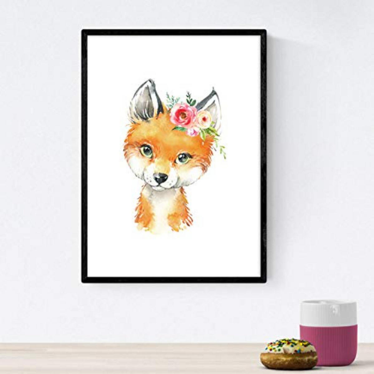 POSTER Set mit 4 Hyäne, Fuchs und Stinktier Reh A3 Rahmenlos - Klar, Papier (29.7/3cm) - Nacnic