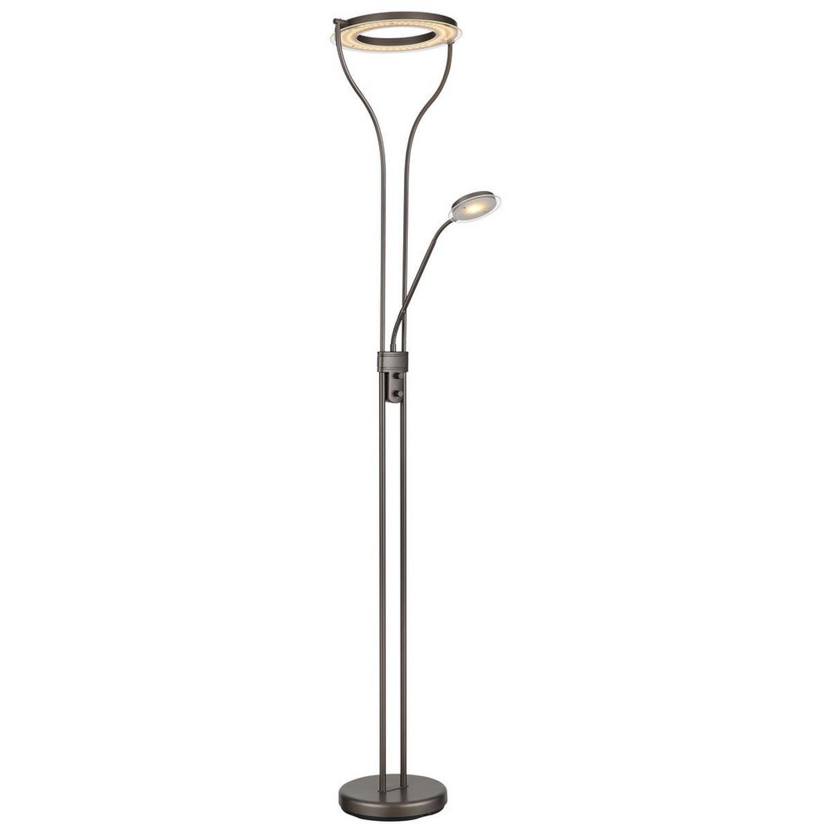 LED DECKENFLUTER EBRO Metall kaffeefarben matt - Braun, Glas (35/30/194cm) - Globo Lighting