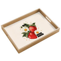 TABLETT - Erdbeeren - Gänseblümchen - Zitat - Sterne - 50x35 cm - Multicolor, Holz (50/5/5cm) - OnlyWow