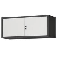 SCHRANKERWEITERUNG Aktenschrank mit 2 Flügeltüren 38x90x40cm Anthrazit-Weiß - Anthrazit, Metall (90/38/40cm) - DELUKE