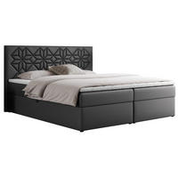 BOXBETT LEILA 180/200 Dunkelgrau Kunstleder - H3 - Dunkelgrau, Holz/Textil (180/200cm) - MKS