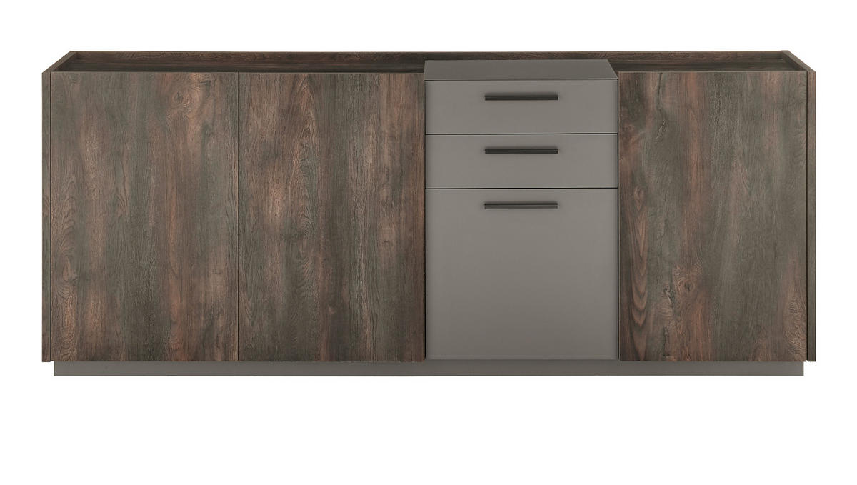 COUCHTISCH Thermo Eiche, grau, Beistelltisch mit Stauraum 75 x 75 cm - Eichefarben/Grau, Holzwerkstoff (75/75/33cm) - Furn.Design