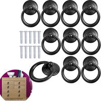 SCHRANKKNOPF Schwarz 10er-Set - Schwarz, Metall (3.6/2/4.4cm)
