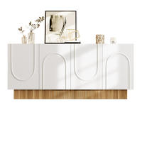 KOMMODE 160/38/75 cm in Weiß mit 4 Türen und Holzdekor - Weiß, Holzwerkstoff (160/75/38cm) - Flora Grace