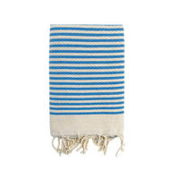 HAMMAMTUCH Traditionelle Yadara 200x200 190g/m² türkis - Blau, Textil (200/200cm) - LE COMPTOIR DE LA PLAGE