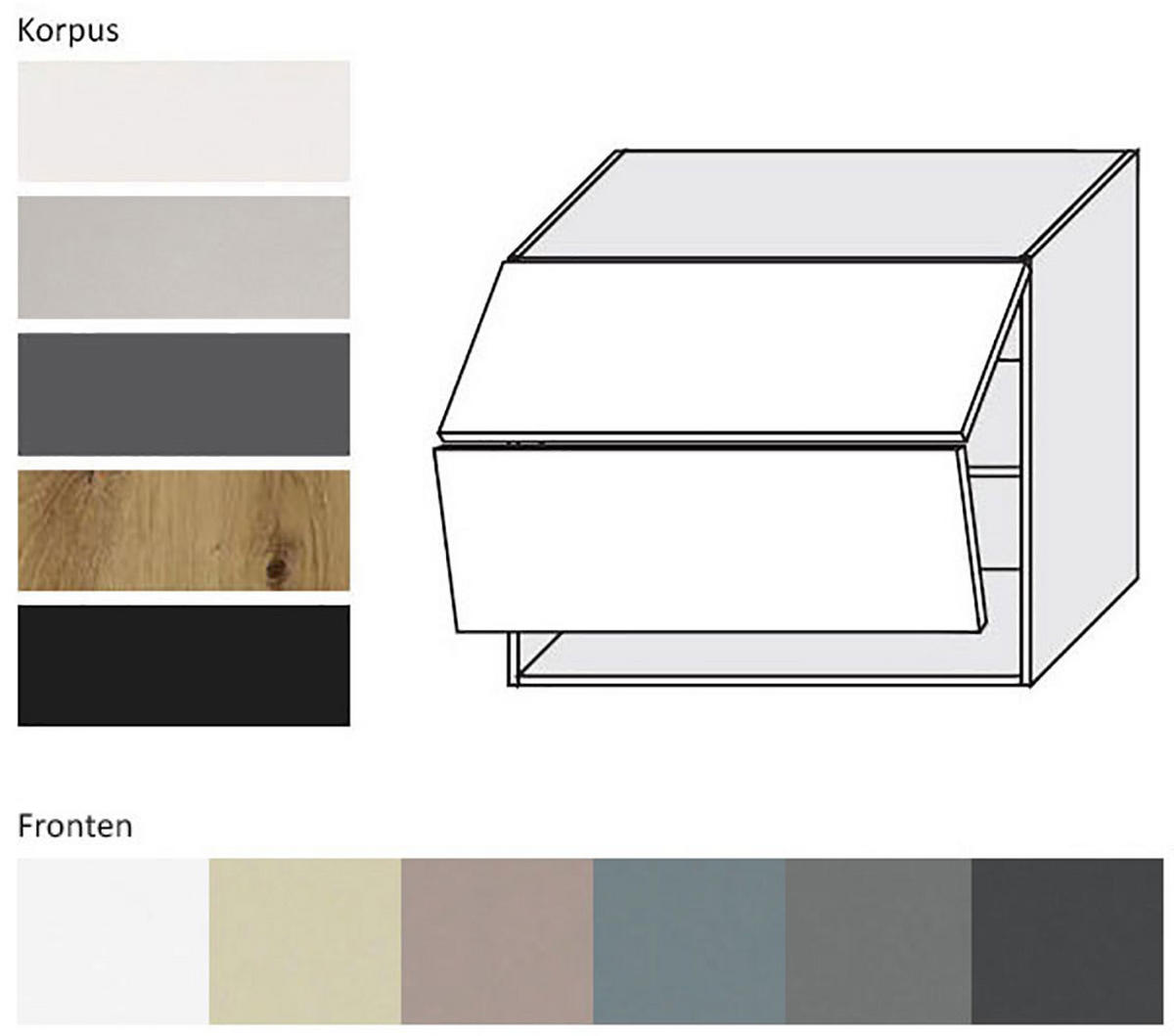 KÜCHENHÄNGESCHRANK Kvantum W8B/90 Weiß Matt / Grau Matt 90 / 32,5 / 72cm - Creme/Grau, Holz/Holzwerkstoff (90/72/36cm) - Feldmann-Wohnen