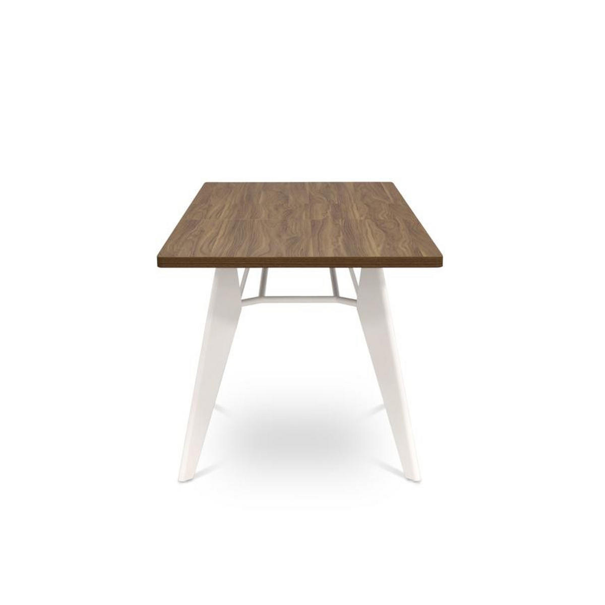 ESSTISCH ausziehbar 140/180cm Metallbeine Beige und Tischplatte Nussbaum-Optik Meloe - Beige/Nussbaumfarben, Holzwerkstoff/Metall (90/140/76cm) - Sicaan