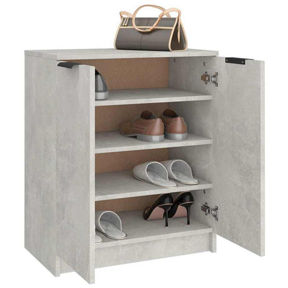 SCHUHSCHRANK Betongrau 59/35/70 Cm Holzwerkstoff - Grau, Holzwerkstoff (35/70/59cm) - vidaXL