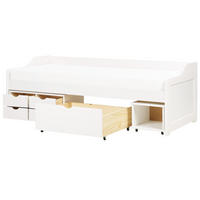 TAGESBETT mit Stauraum 90x200 cm Weiß Royville - Weiß, Holz (90/200cm) - Beliani