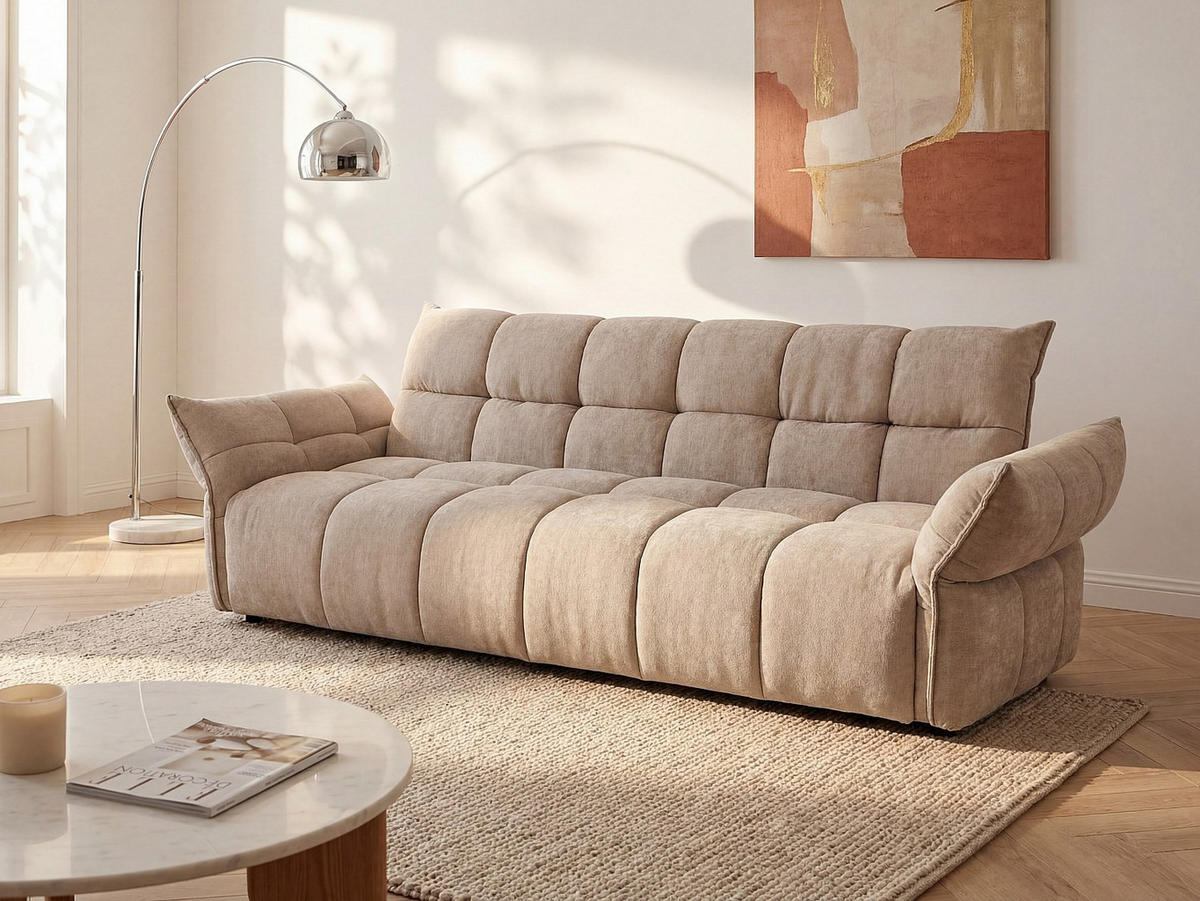 SCHLAFSOFA - 3 Personen - Stoff - Beige - - Beige, Textil (250/85/90cm) - Vente-Unique