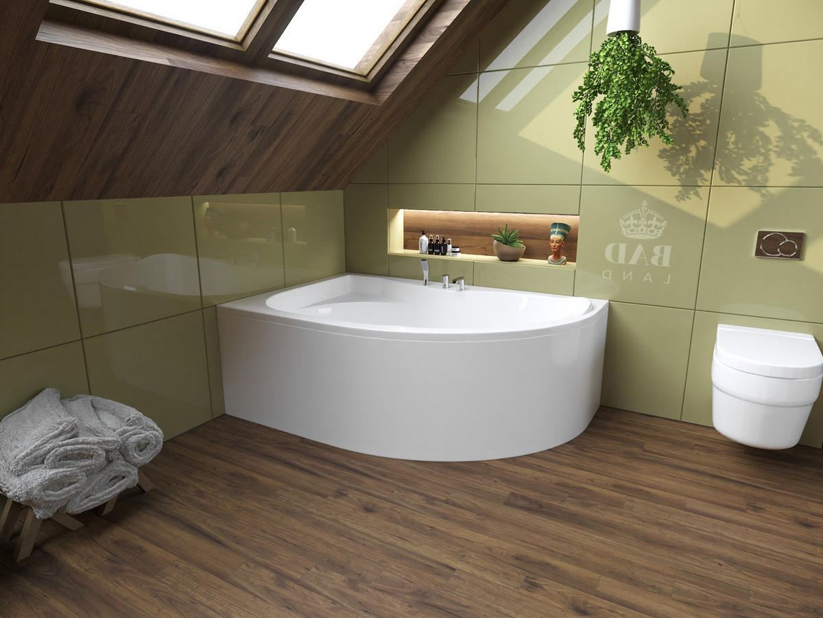 BADEWANNE Eckwanne DORA 170/110 Links Ablauf & Füße - Weiß, Kunststoff (110/59.5/170cm) - bad land