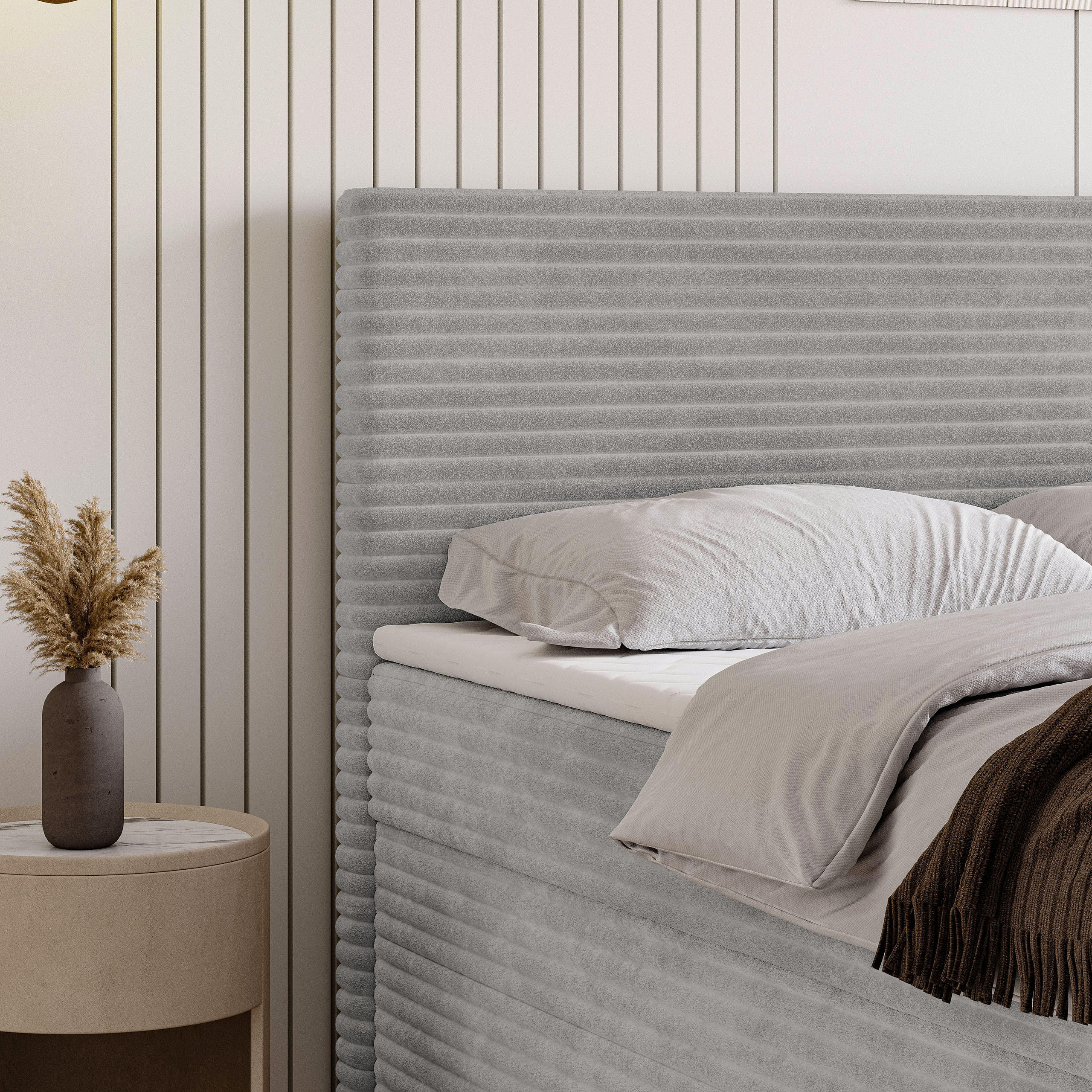 Thumbnail - Masseno Boxbett, Grün, Holz, 160x200 cm, Schlafzimmer, Betten, Boxspringbetten