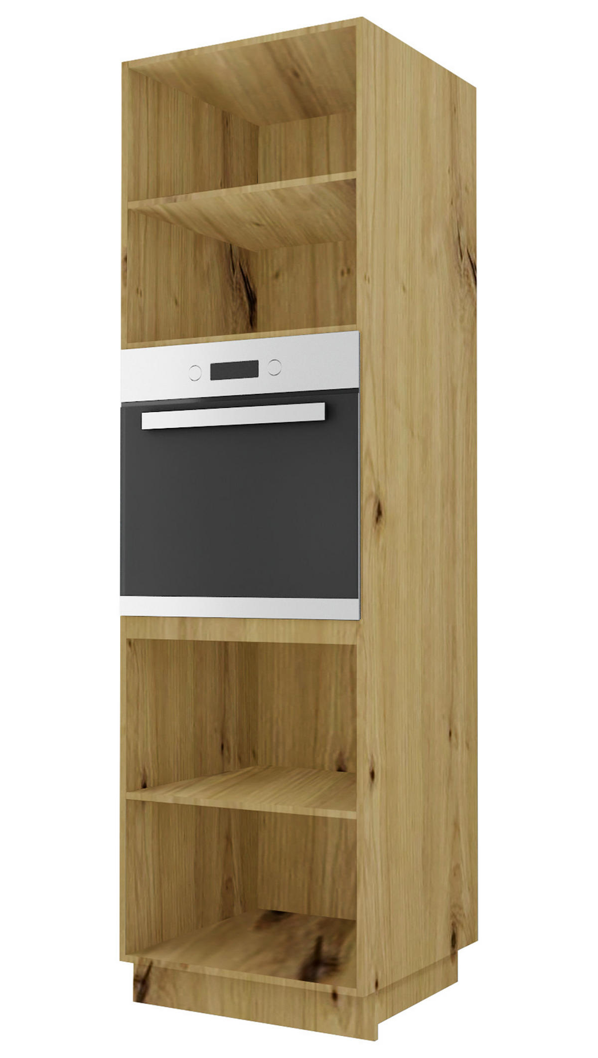BACKOFENHOCHSCHRANK Kvantum D14/RU/2D Beige Matt / Eiche Artisan Matt 60 / 59 / 207cm - Beige/Eiche Artisan, Holz/Holzwerkstoff (60/207/59cm) - Feldmann-Wohnen
