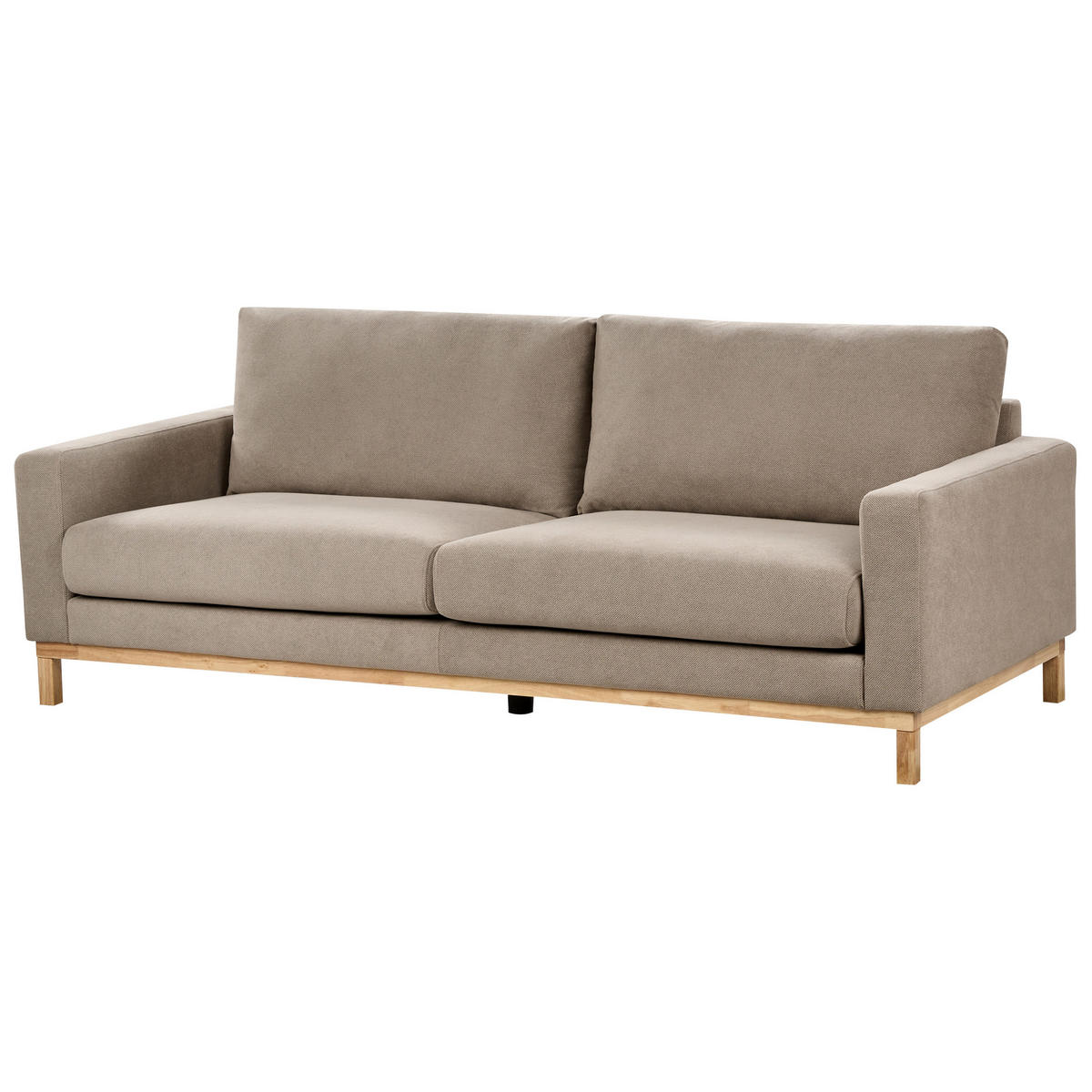 5-SITZER-SOFA SET taupe/hellbraun Siggard - Taupe/Hellbraun, Textil (92/92/217cm) - Beliani