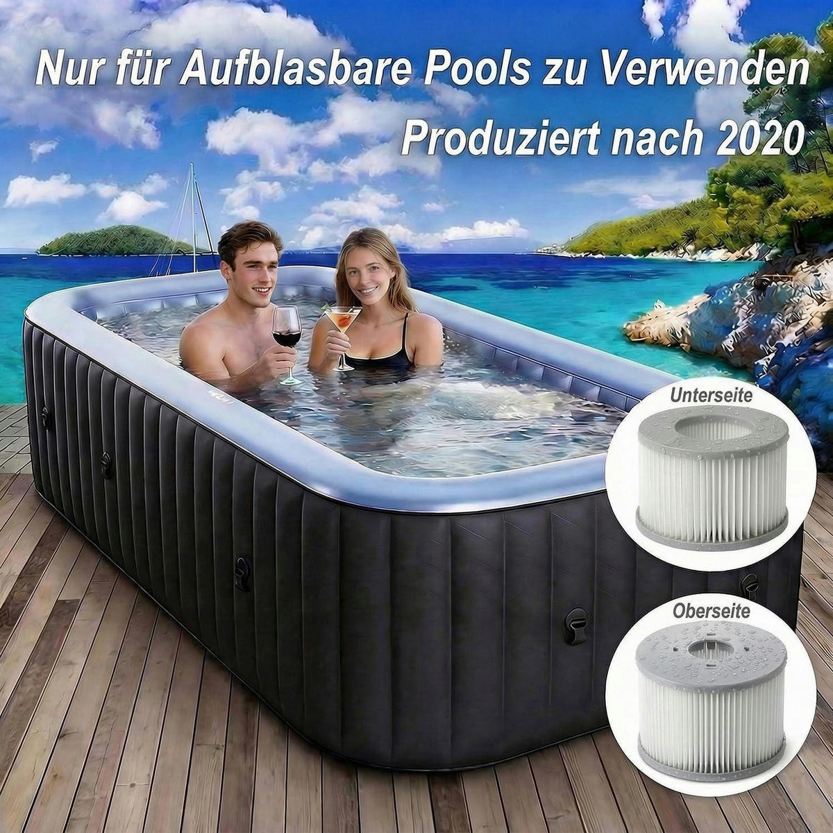 ERSATZFILTER 4er Set für Whirlpool ab 2020 - Weiß, Kunststoff (22/7/22cm)