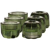 2IN1-KERZENSTÄNDER Fleur grün ø 6,3 cm 6er Set - Grün, Glas (6.3/4.5/6.3cm) - Villeroy & Boch