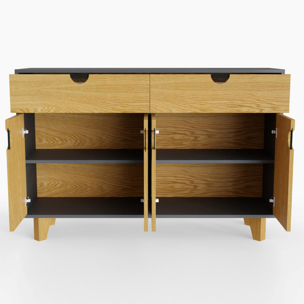 KOMMODE aus Holz GRAND - Eichefarben, Holz (150/100/45cm) - Rawood Furniture