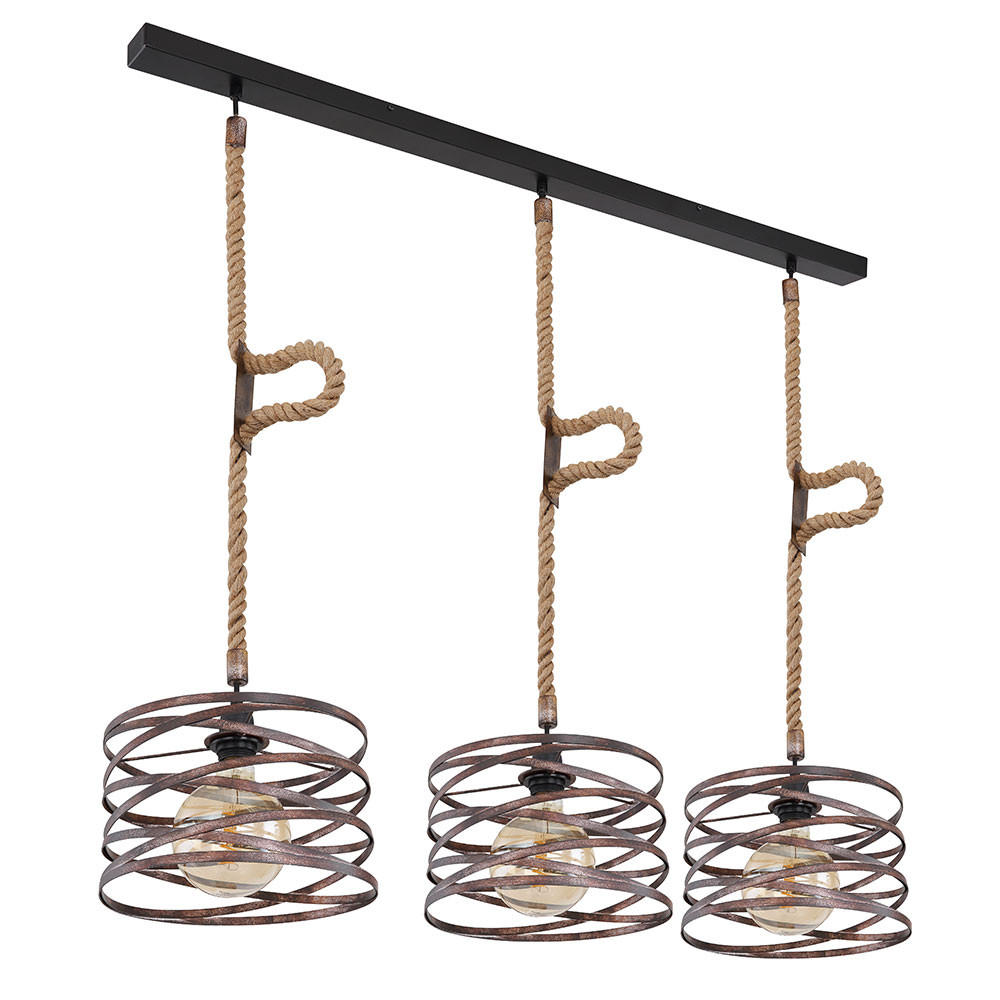 LED HÄNGELEUCHTE Metall Rostoptik Braun - Braun, Metall (115/28/120cm) - Globo Lighting