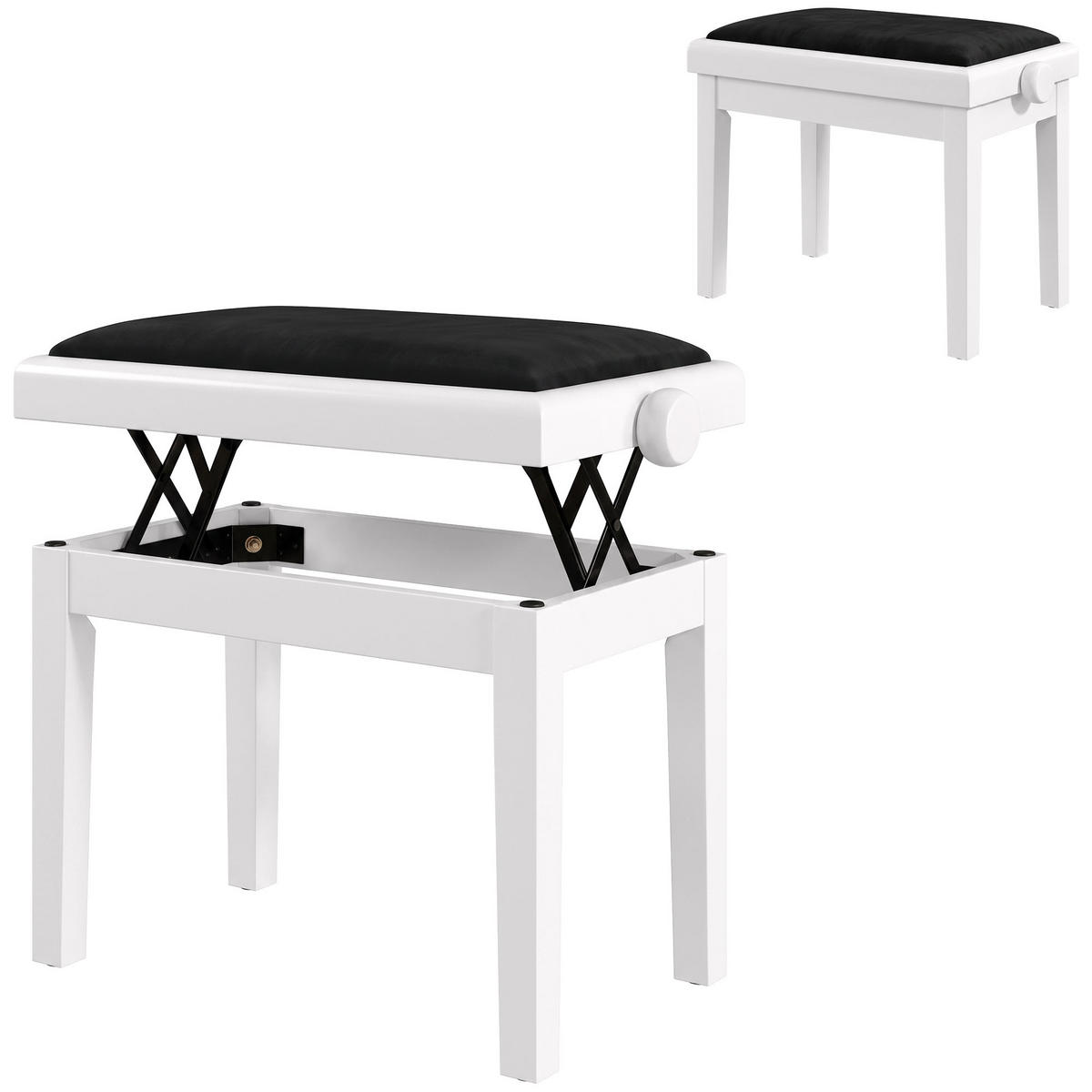 KLAVIERBANK PANG-B7K9M2 Weiß - Schwarz/Weiß, Holz (33/56/61.5cm) - PANGIVO