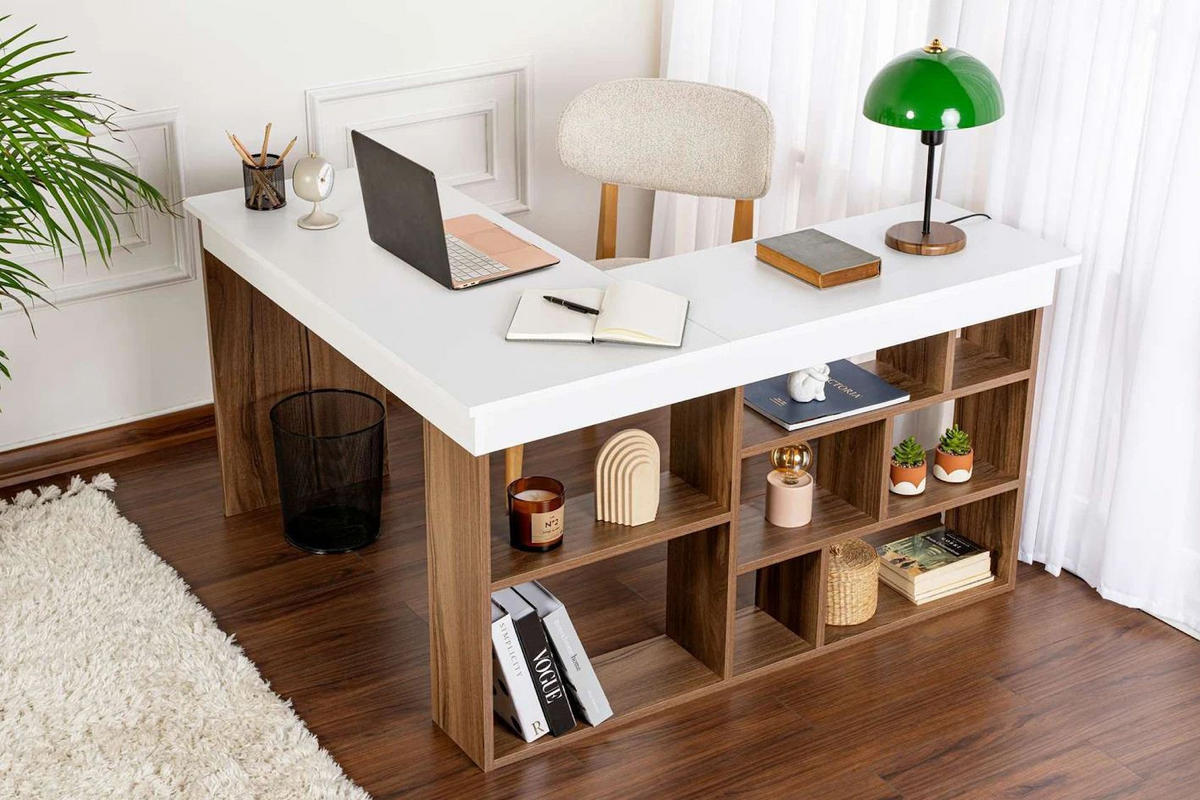 SCHREIBTISCH vesper Braun - Braun, Holz (130/120/72cm) - Habitat Garten