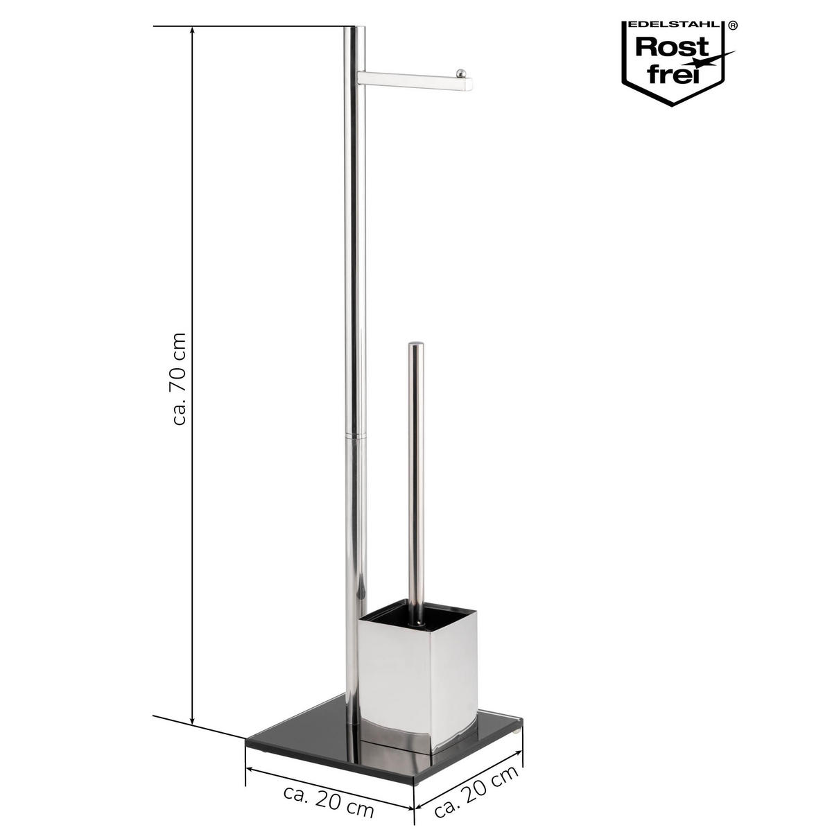 WC-STÄNDER, schwarz, Edelstahl - Schwarz, Metall (20/70/20cm) - bremermann