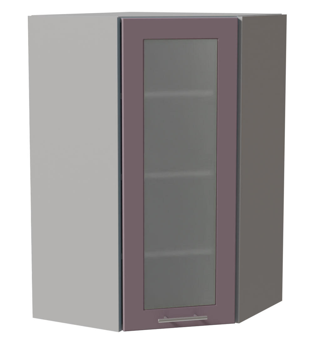 ECKHÄNGESCHRANK Bari W4S/10/60 RAL 4009 pastellviolett (K5) / Grau 60 / 60 / 96cm - Violett/Grau, Holz/Holzwerkstoff (60/96/60cm) - Feldmann-Wohnen