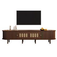 TV-SCHRANK 180cm Nussbaum Rattan 2 Schubladen Lowboard - Walnussfarben, Holzwerkstoff (180/40/40cm) - FLIEKS