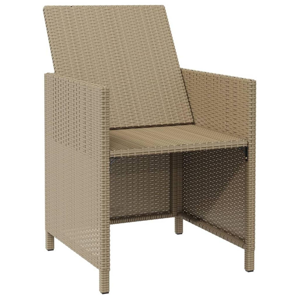 GARTENSTÜHLE mit Hocker 2 Stk. Poly Rattan Beige - Beige, Kunststoff (52/85/52cm) - furnicato