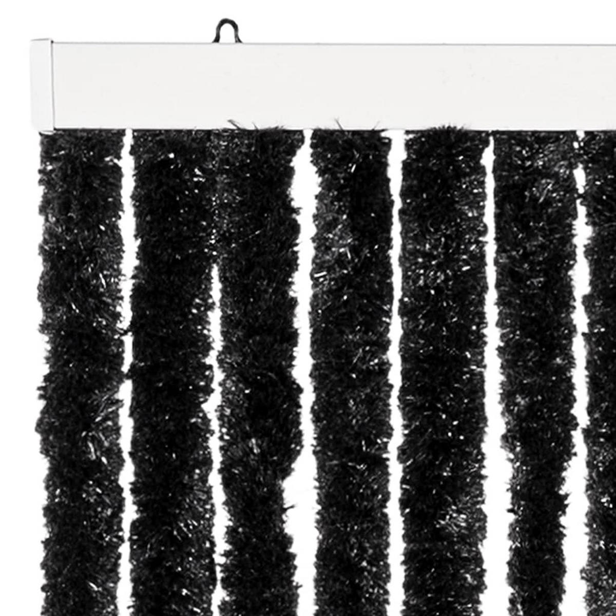 INSEKTENSCHUTZ-VORHANG Anthrazit 100/220 Cm Chenille - Anthrazit, Kunststoff (100/220/100cm) - vidaXL