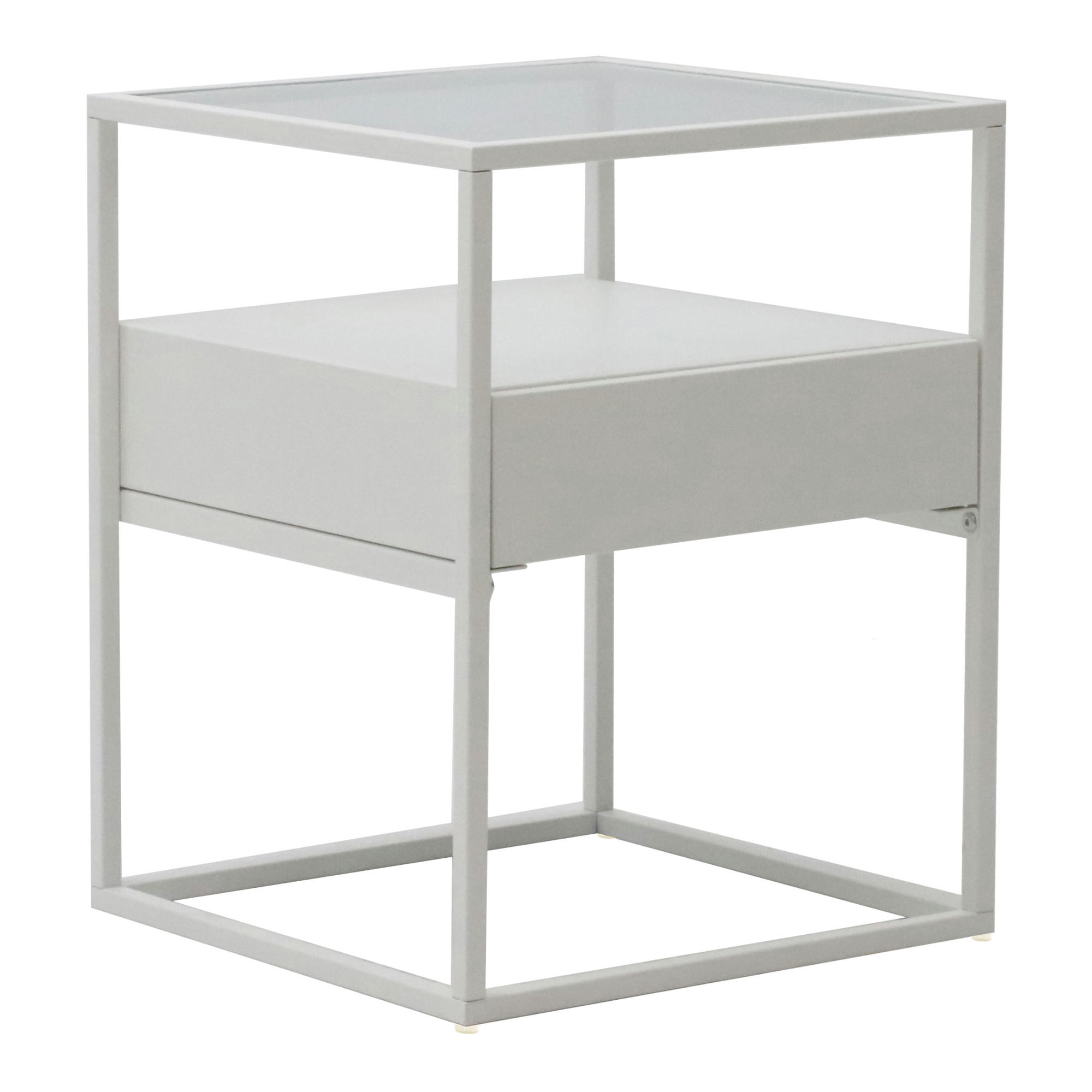BEISTELLTISCH Vissenbjerg - Weiß, Metall (40/40/51cm) - [en.casa]