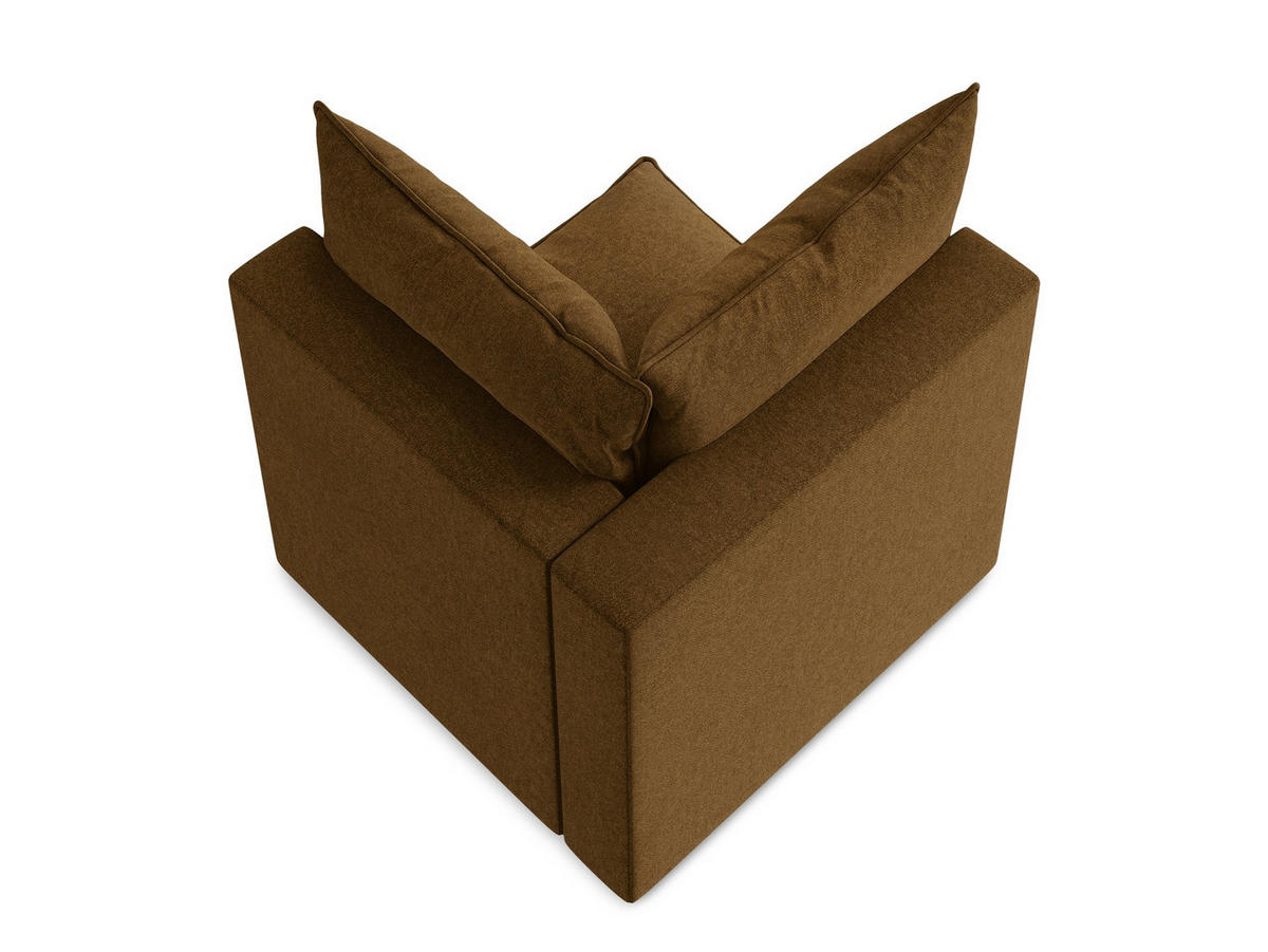 SOFAELEMENT Samt Stoff Gelb - Currygelb/Schwarz, Holzwerkstoff/Kunststoff (90/77/90cm) - Makamii
