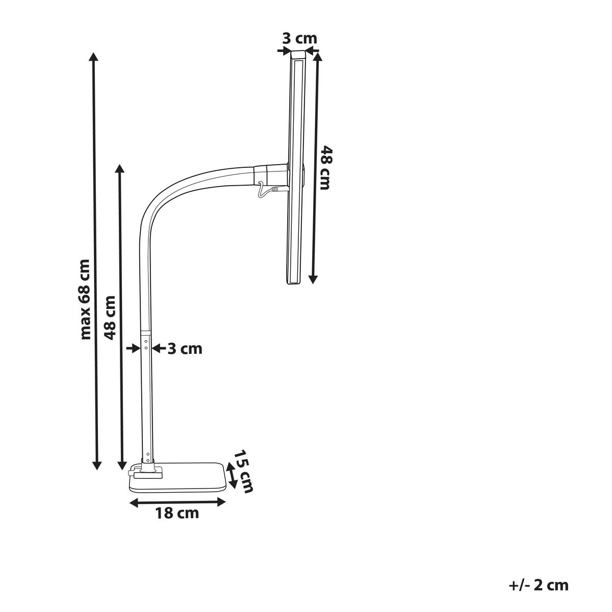 SCHREIBTISCHLAMPE Kouris 48/18/48 cm - Schwarz, Kunststoff (48/18/48cm) - Beliani