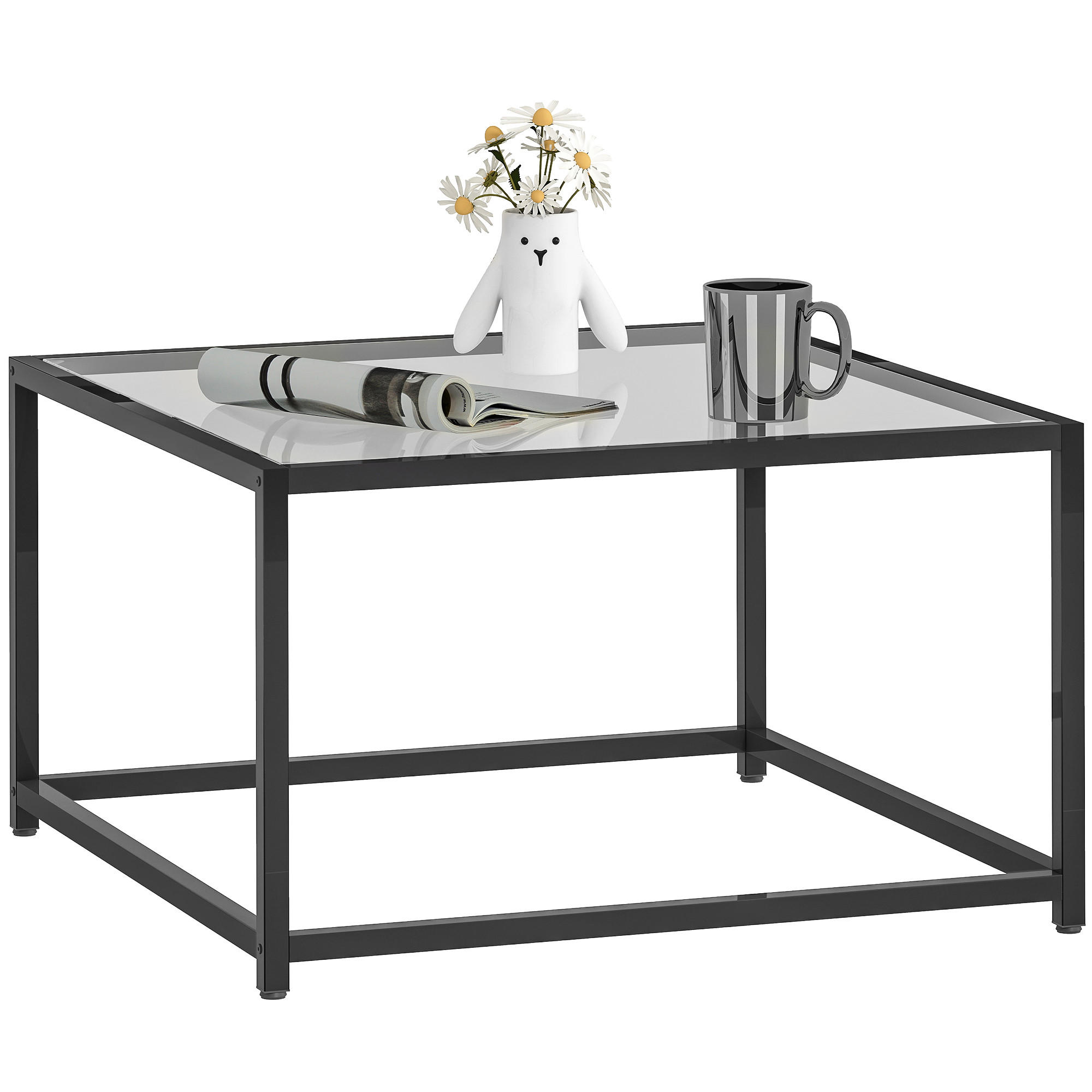 COUCHTISCH Schwarz 68/68/39 cm - Schwarz, Metall (68/68/39cm) - PANGIVO