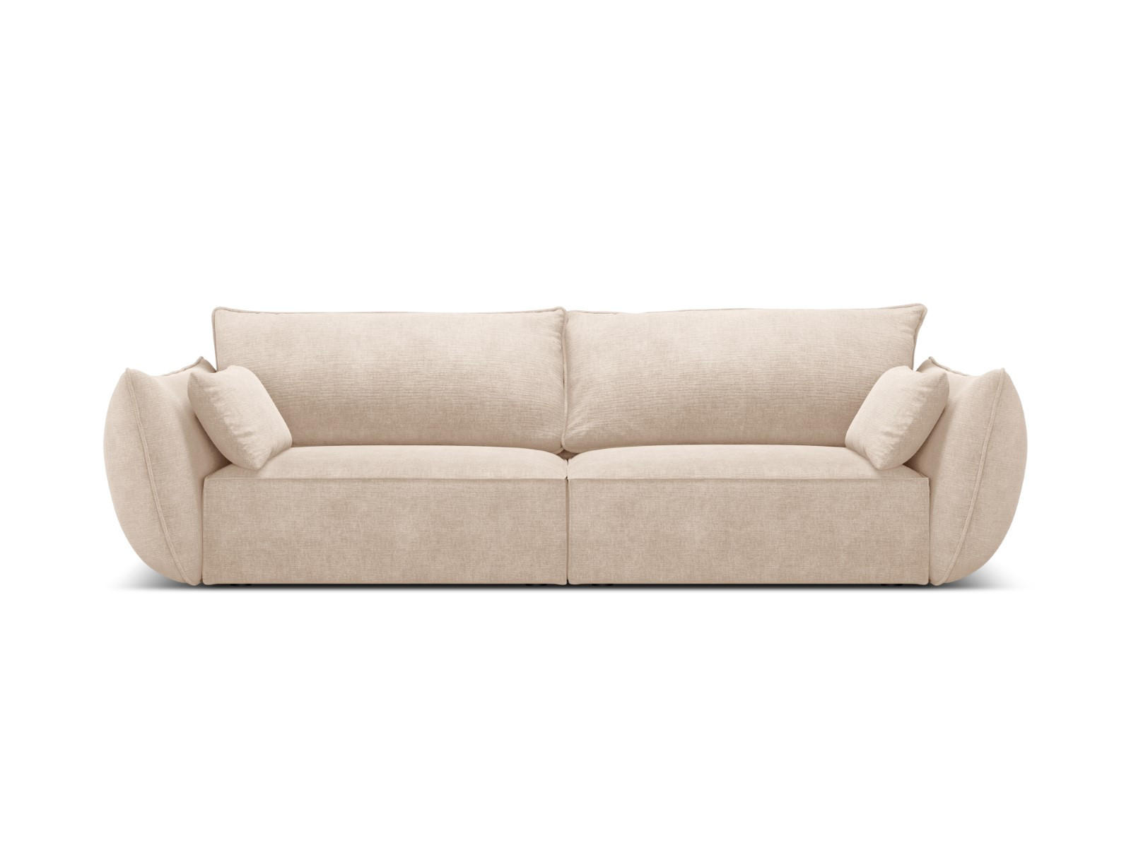 SOFA Kaelle aus Chenille-Stoff beige 3 Sitzplätze - Beige, Textil (100/85/208cm) - Micadoni