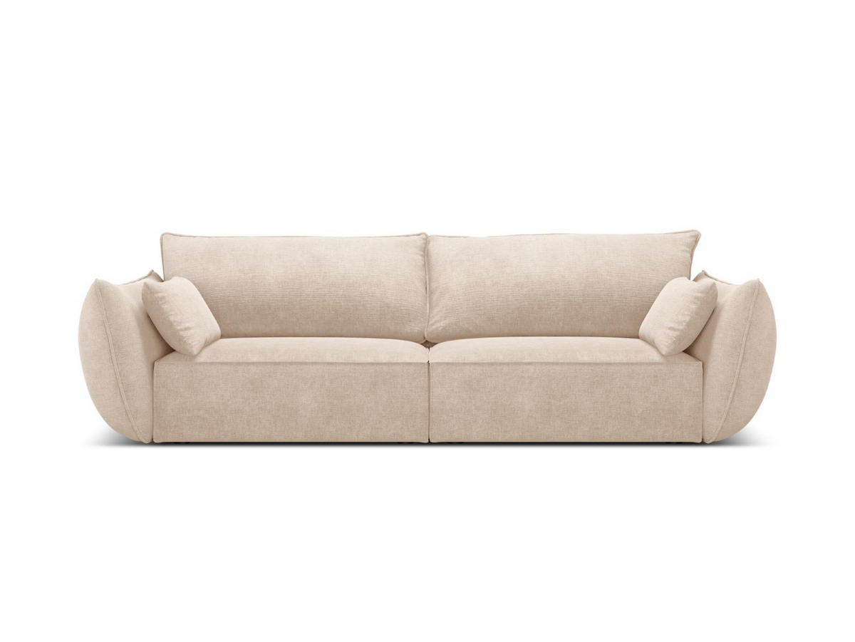 SOFA Kaelle aus Chenille-Stoff beige 3 Sitzplätze - Beige, Textil (100/85/208cm) - Micadoni