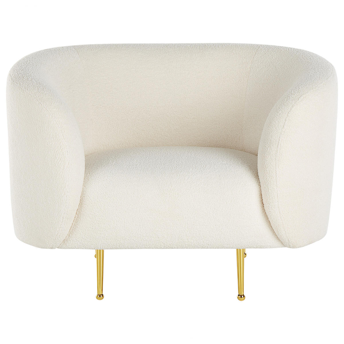 SESSEL Bouclé weiß Loen - Goldfarben/Weiß, Textil (105/79/70cm) - Beliani