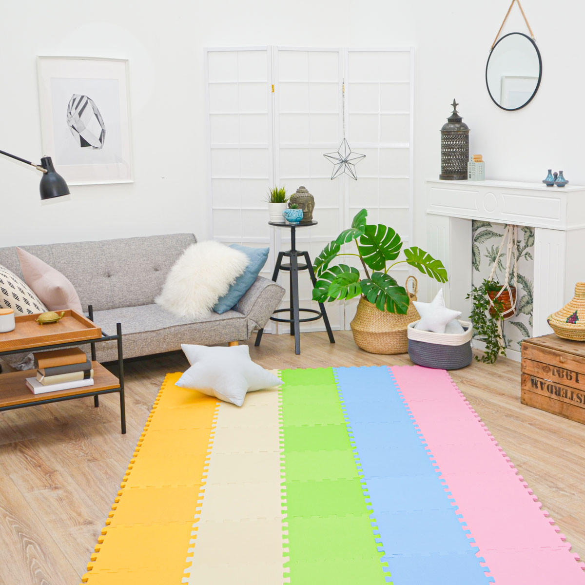 SPIELMATTE - 270/150 cm Puzzlematte Regenbogen - Multicolor, Kunststoff (30/30cm) - Littletom