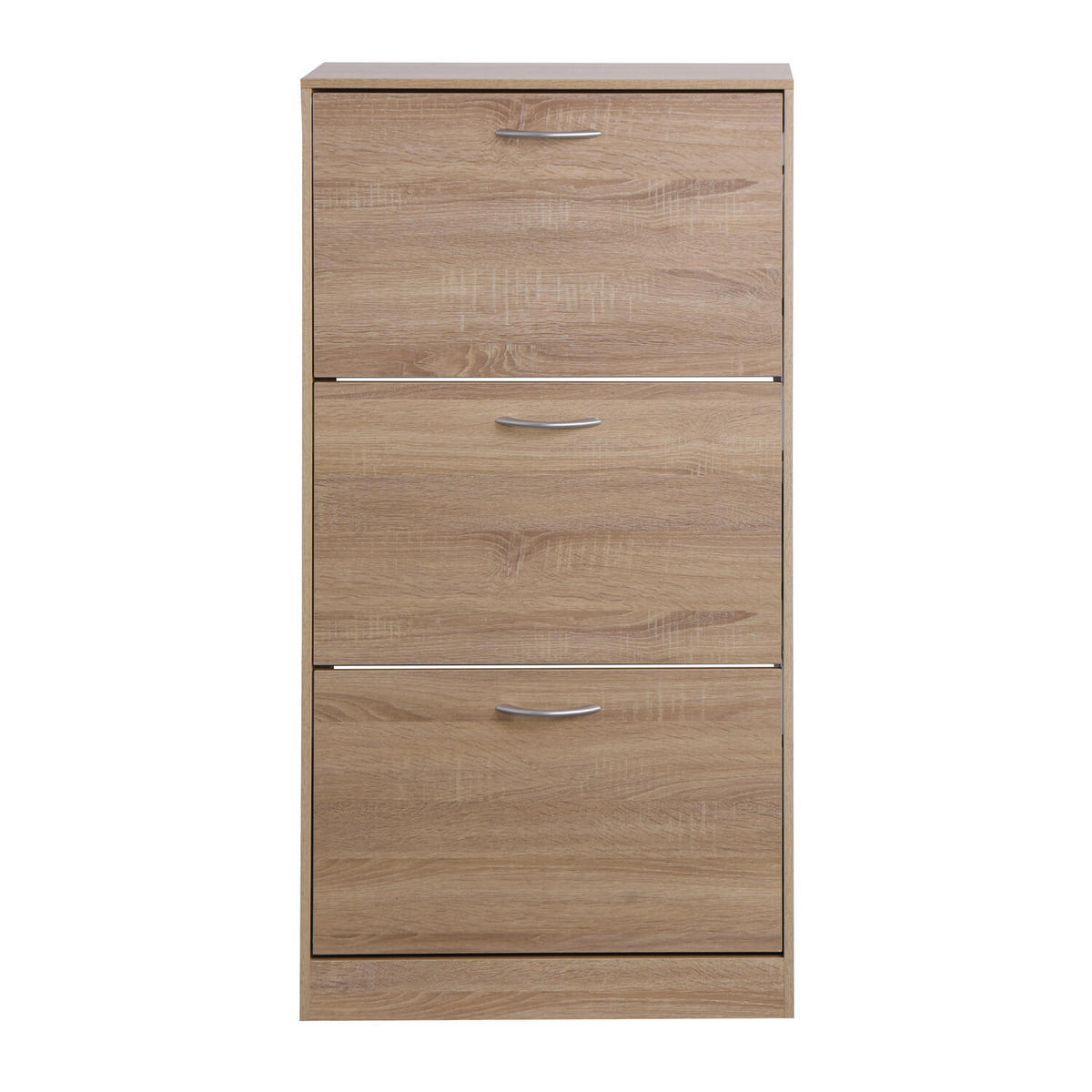 SCHUHSCHRANK mit 3 Klappen 60/24/120 cm - Hellbraun, Holzwerkstoff (24/120/60cm) - Urban Meuble