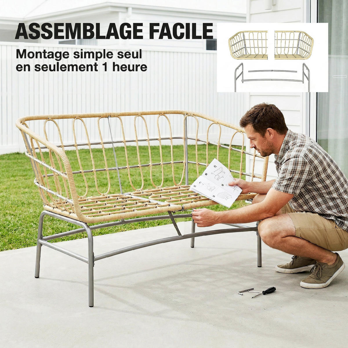 GARTENBANK DE-13535 Braun - Braun, Metall (120/79/67cm) - ComfortXL