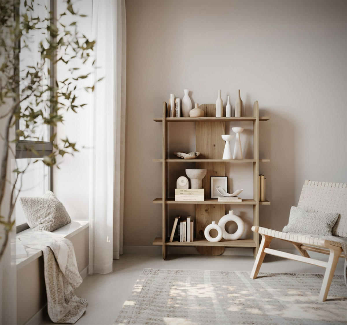 REGAL Livio Eichenholzoptik 107 cm - Beige, Holzwerkstoff (107.2/149.4/28cm) - Selsey