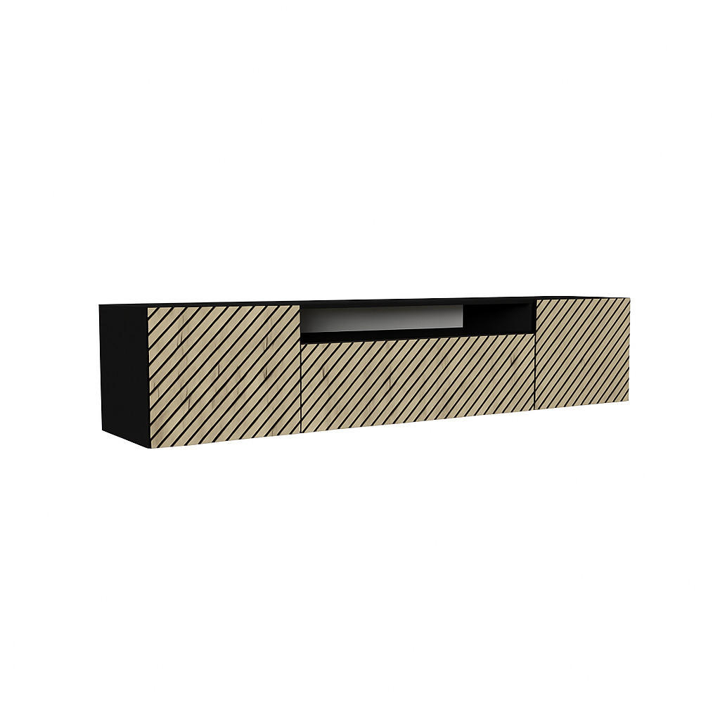 TV-SCHRANK SENTO - Schwarz/Eiche Artisan, Holzwerkstoff (200/40/41cm) - Meblini