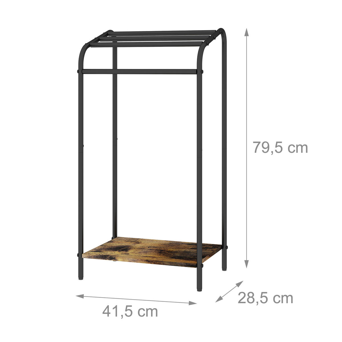 HANDTUCHSTÄNDER - Schwarz, Holzwerkstoff/Textil (41.5/79.5/28.5cm) - Relaxdays