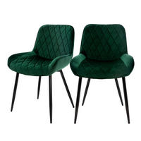 ESSZIMMERSTUHL Samt Grün 2er Set - Dunkelgrün, Textil (54/81/60cm) - ML-DESIGN