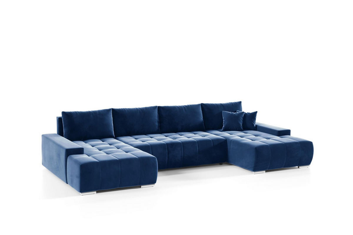 WOHNLANDSCHAFT Vogar In Monolith - Blau, Holzwerkstoff/Textil (350/85/185cm) - Fun Möbel