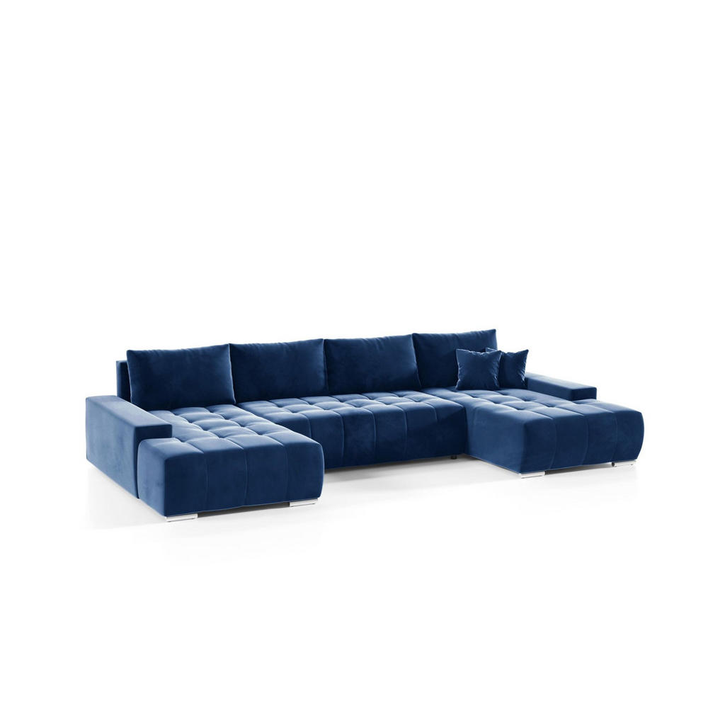 Thumbnail - Fun Möbel Wohnlandschaft, Blau, Textil, U-Form, 350x85x185 cm, Wohnzimmer, Sofas & Couches, Wohnlandschaften, Wohnlandsc...